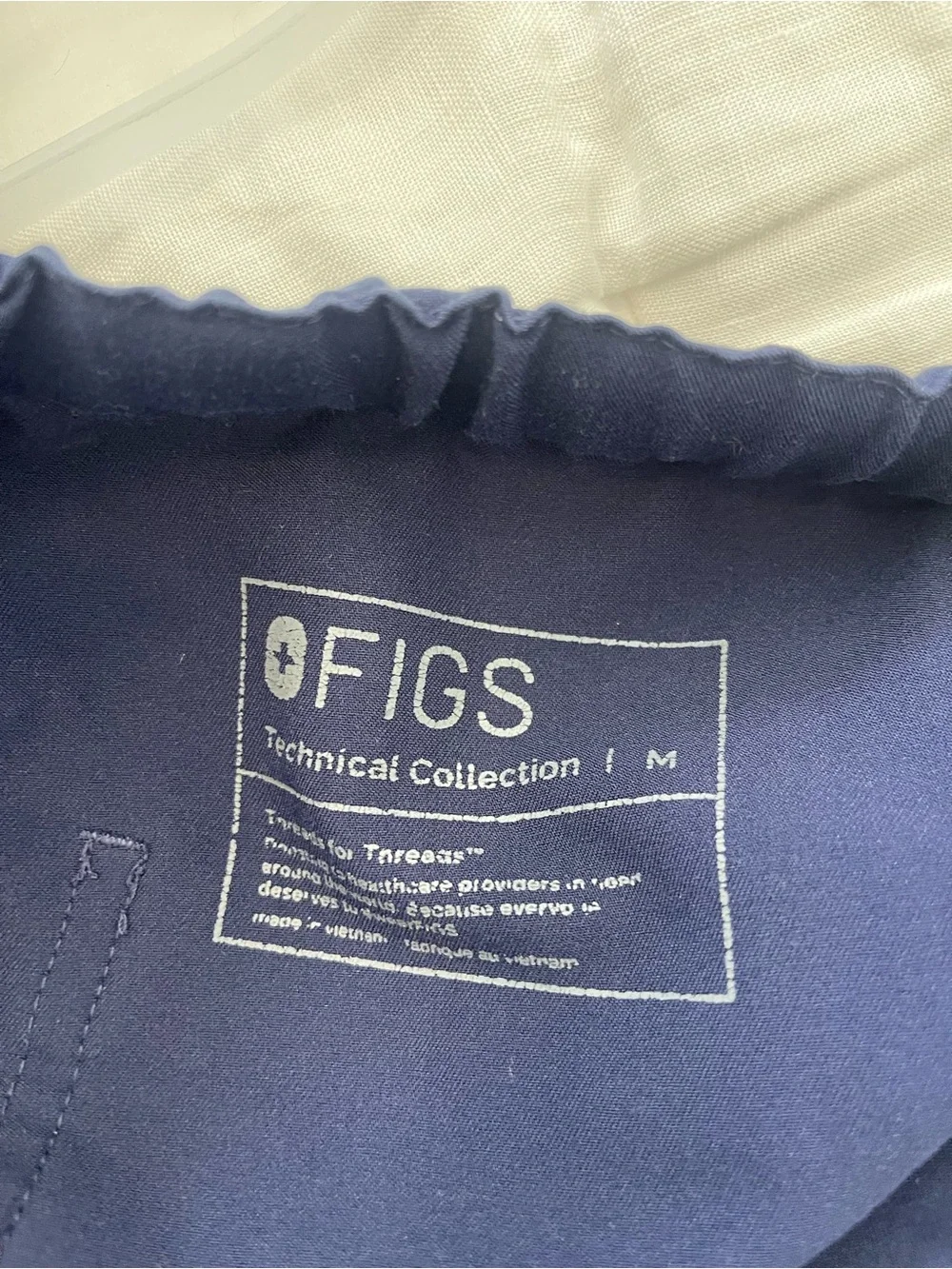Figs Men's Navy Joggers with Cream Drawstring